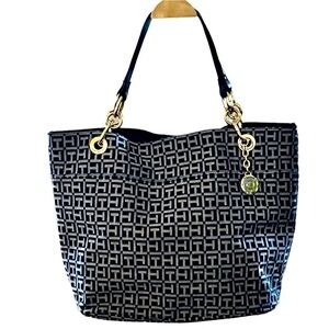 Tommy Hilfiger Signature Logo Tote Navy Preppy Sporty Sophisticated Timeless